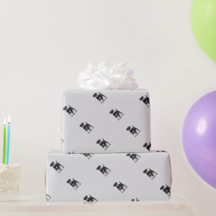 Vattenfärg Miniature Schnauzer Hund Pet Animal Presentpapper