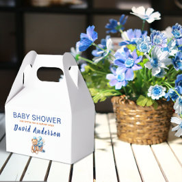 Vattenfärg minimalisisk baby shower pojke presentaskar