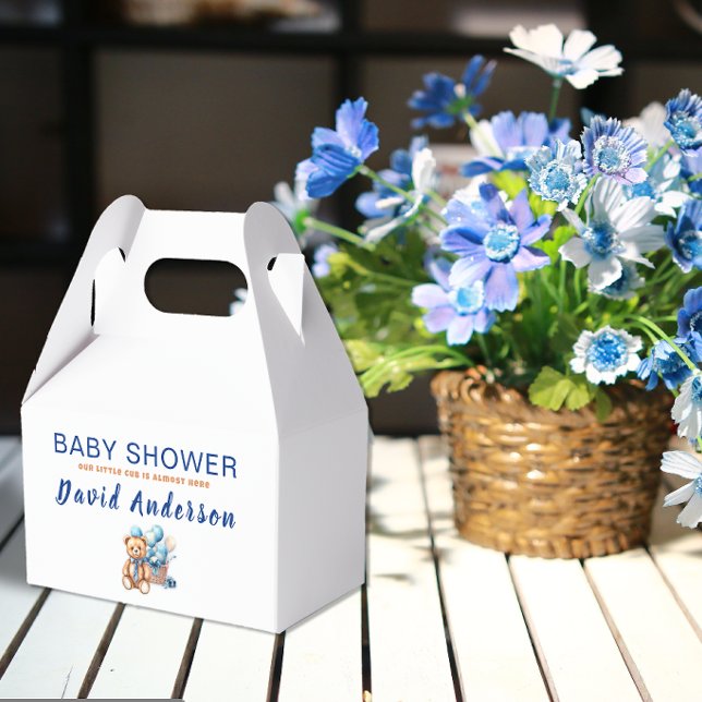 Vattenfärg minimalisisk baby shower pojke presentaskar (Skapare uppladdad)