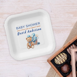 Vattenfärg minimalisistisk baby shower pojke