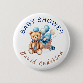 Vattenfärg minimalisistisk baby shower pojke knapp