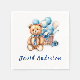 Vattenfärg minimalisistisk baby shower pojke pappersservett