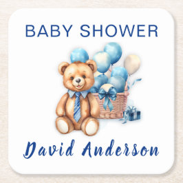 Vattenfärg minimalisistisk baby shower pojke underlägg papper kvadrat