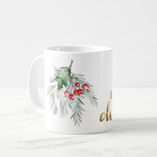 Vattenfärg Mistel Kaffemugg (Framsida vänster)