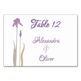 Vattenfärg Mjuk Lila & Guld Iris Bordsnummer