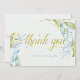 Vattenfärg Modern Boho Leafy Grenar Tack Kort