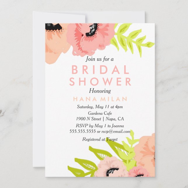 Vattenfärg Modern Inbjudningskort för möhippan (Framsida)