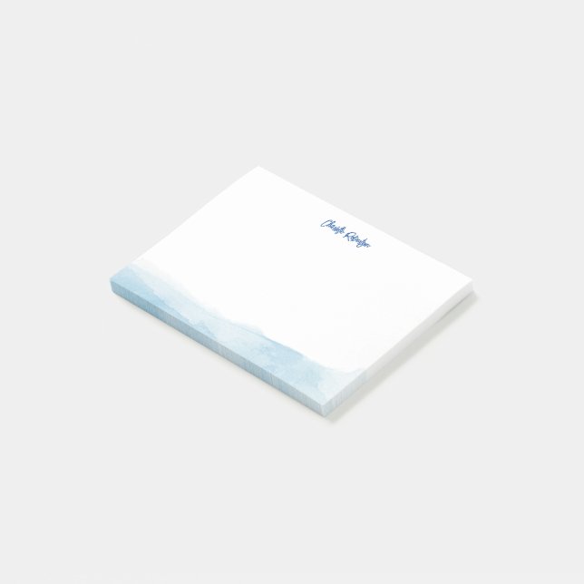 Vattenfärg Modernt handskrivet Personligt Post-it Block (Vinklad)