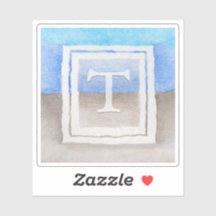 #Vattenfärg #Monogram Sea & Sand Blue & Tan