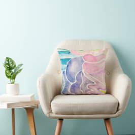Vattenfärg/ Mönster/ ljus/ Pastel/ Bedroom Decor Kudde