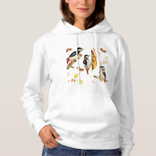 Vattenfärg mönster med fågelhackare t shirt