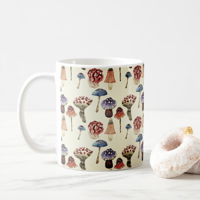 Vattenfärg mönster med färgad svamp kaffemugg (Med munk)