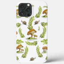 Vattenfärg mönster med handdragen svamp i skogen