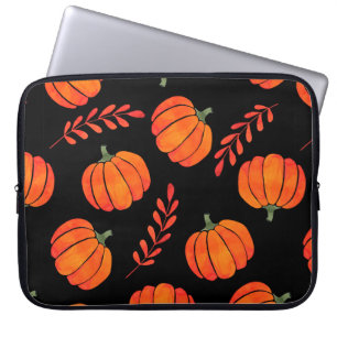 Vattenfärg mönster med orange pumpor laptop fodral