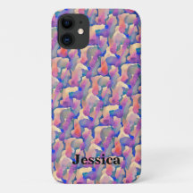 Vattenfärg Mönster Personlig iPhone 11 Fodral