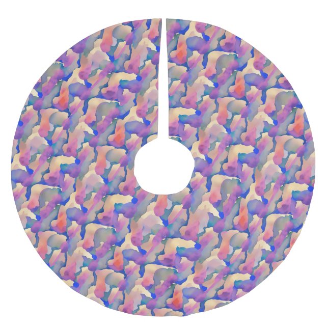 Vattenfärg Mönster Träd Skirt Julgransmatta Borstad Polyester (Framsidan)