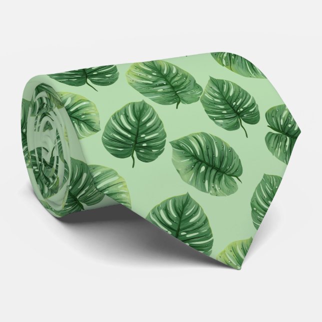 Vattenfärg Monstera Bladmönster Slips (Rullad)