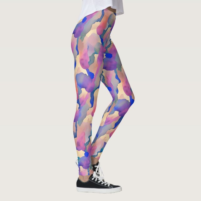 Vattenfärg Mönstrade Leggings (Höger)