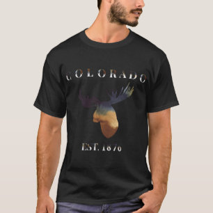 Vattenfärg Moose Colorado 1876 T Shirt