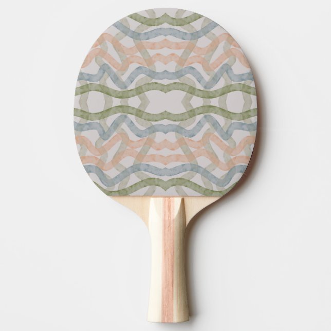 Vattenfärg Moppningsdrag Mönster i Pastell Pingisracket (Framsidan)