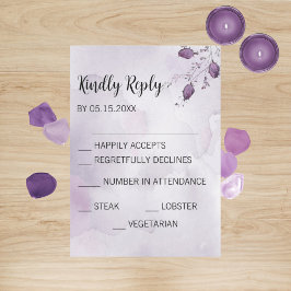 Vattenfärg Morada Bröllop RSVP-kort Inbjudningar