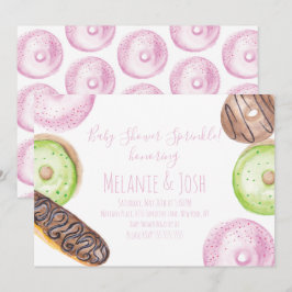 Vattenfärg Munk Baby Shower Strössel Söt Inbjudan