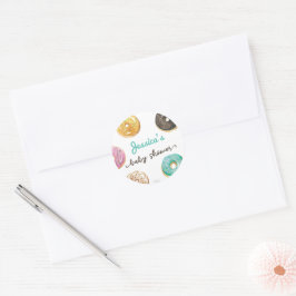 Vattenfärg Munk Söt Baby Shower Personlig Runt Klistermärke
