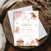 Vattenfärg Mushroom Fairy 3rd Birday Forest