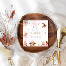 Vattenfärg Mushroom Fairy 3rd Birday Forest