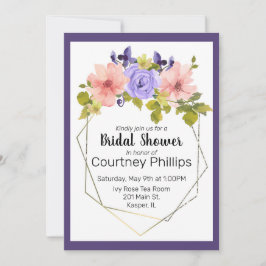 Vattenfärg MUTEUT FLOMMATRISKT Guld Ram Inbjudningar