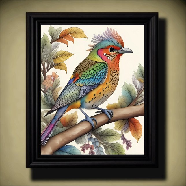 Vattenfärg Mystical Bird på Gren 4:5 Poster (Skapare uppladdad)