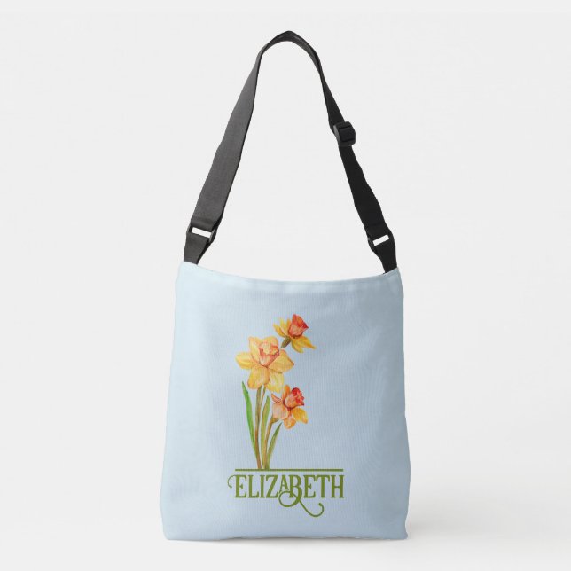 Vattenfärg Narciss Crossbody-väska Axelväska (Framsida)