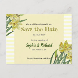 Vattenfärg Narcisser Blomma Porträtt Spara Datum Meddelande Vykort