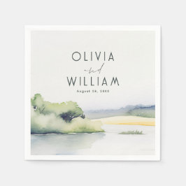 Vattenfärg Natur Romantic Pappersservett