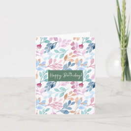Vattenfärg Nature Mönster Birthday Card Kort