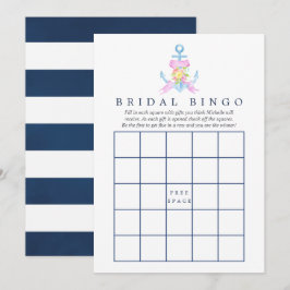 Vattenfärg Nautilus Blommig Bröllopsdusch Bingo Inbjudningar