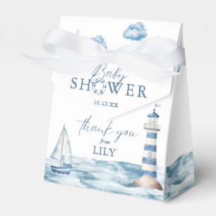 Vattenfärg Nautisk Bebis Shower Tack Presentaskar