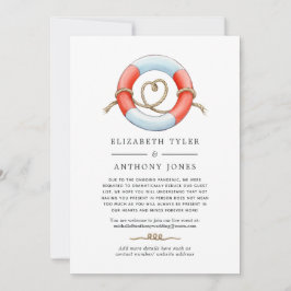 Vattenfärg Nautisk Bröllop Minskad Gästlista Meddelande