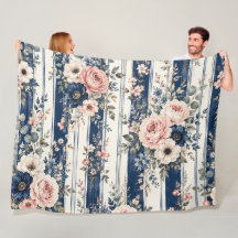 Vattenfärg Navy Blommig Rand Mönster Design