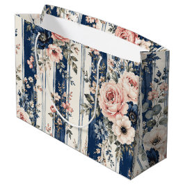 Vattenfärg Navy Blommig Rand Mönsterdesign