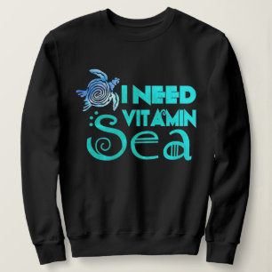 Vattenfärg "Need Vitamin Sea" Funny C-vitamin Pun T Shirt