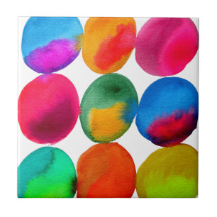 Vattenfärg neon mönster abstrakt art bright fä kakelplatta