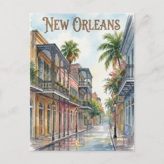 vattenfärg New Orleans Louisiana Vykort