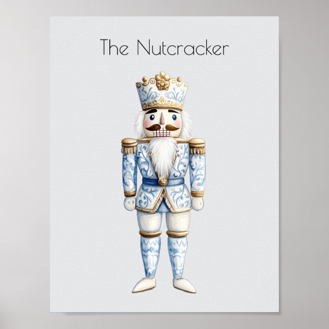 Vattenfärg Nutcracker-jul Poster (Framsidan)