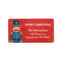 Vattenfärg Nutcracker-juladressetikett Adressetikett