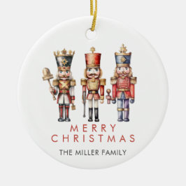 Vattenfärg Nutcracker Modern Minimal jul Julgransprydnad Keramik