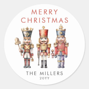 Vattenfärg Nutcracker Modern Minimal jul Runt Klistermärke