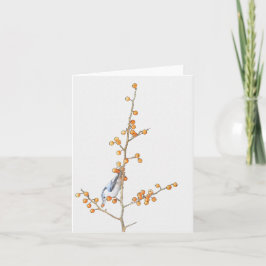 Vattenfärg Nuthatch Bird Note Kort