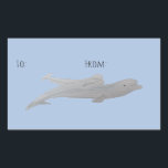 Vattenfärg Ocean Animal Mor Baby Beluga Whale Rektangulärt Klistermärke<br><div class="desc">Skicka presenter med den här presentetiketten med mor och baby beluga-val som målas i vattenfärger mot isigens blå bakgrund. Denna julhelg kommer att vara speciell med marina däggdjursmärken. Besök vår butik om du vill ha fler presentetiketter för havsdäggdjur. Originalteckning efter Wave World Gifts</div>
