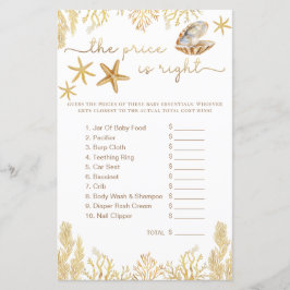 Vattenfärg Ocean Little Pearl Baby Shower Game Hon